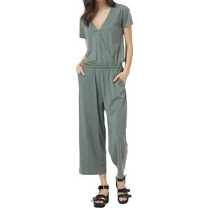 Tentree Womens Blakely Knit Cropped Wide Leg Jumpsuit‎ Size XL Sustainable Comfy